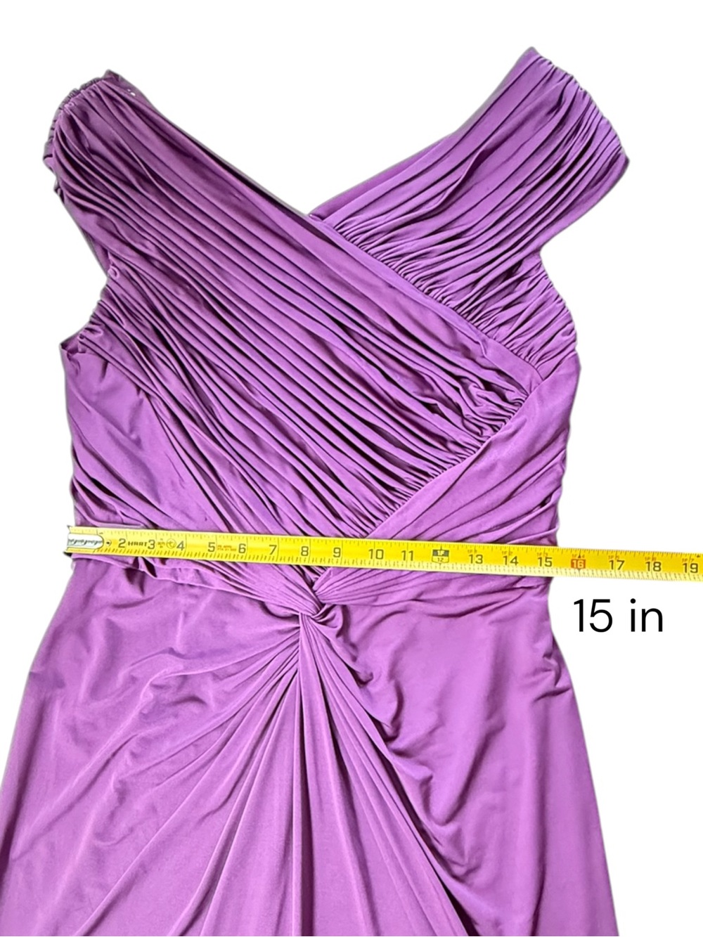 Tadashi Shoji Sleeveless Sheath Dress Women XL Purple Pleated Ruched Twist - Picture 8 of 13